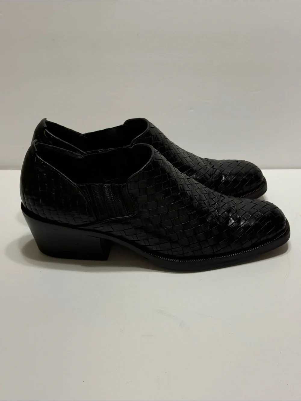 Cole Haan Black Woven Leather Slip-On Dress Shoes Women's Sz 7.5 B